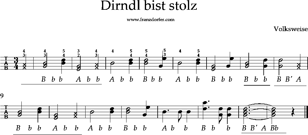 Dirndl bist stolz-griffschrift- Gingaligang- Walzer